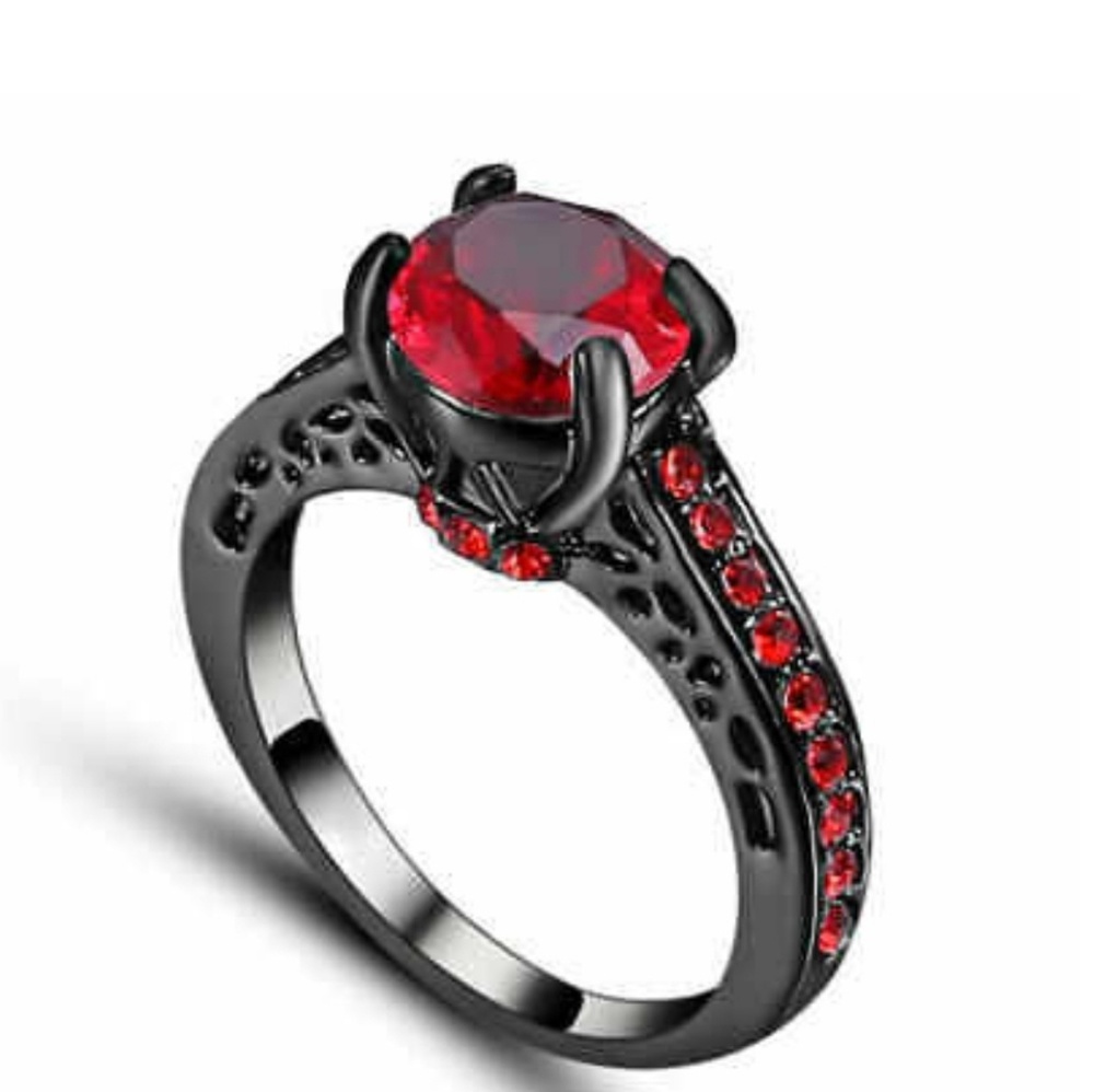 Black Gold Red Ring